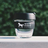 White Horse Coffee Glass Keep Cup