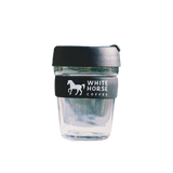 White Horse Coffee Glass Keep Cup