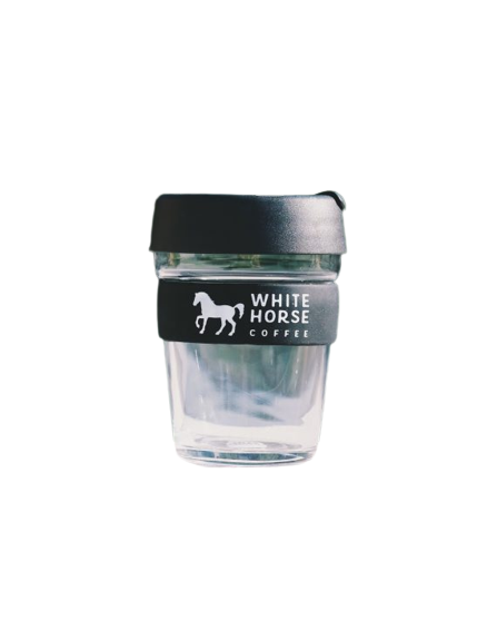 White Horse Coffee Glass Keep Cup