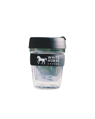 White Horse Coffee Glass Keep Cup