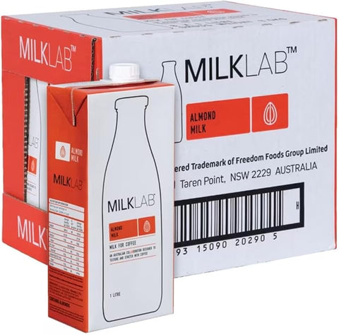 MILKLAB Almond Milk 8 x 1L Barista Milk For Coffee, Latte & Espresso, Dairy Free, Plant Based, Vegan