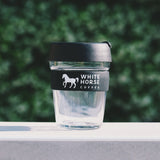 White Horse Coffee Glass Keep Cup